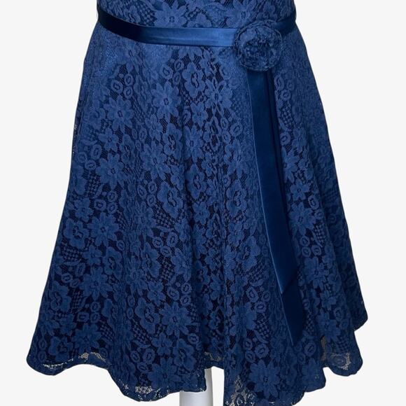 Christina Wu Occasions Dark Floral Lace Party Dress 14 Navy Fairy Romance - Picture 4 of 13